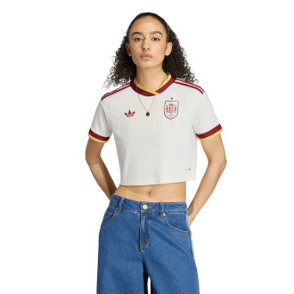 Camiseta España Segunda Equipación Mundial Croptop 2026 Mujer