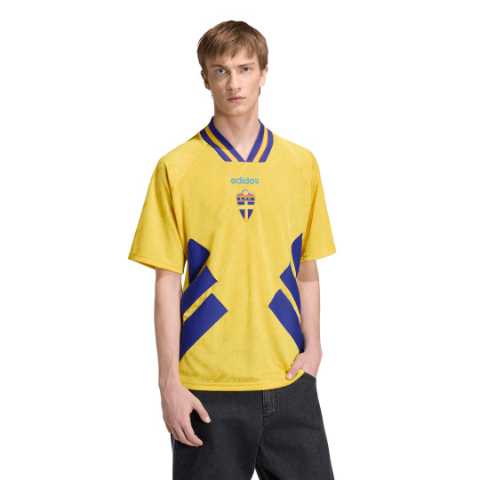 【新品タグ付XL】アディダス94W杯スウェーデン代表復刻サッカーゲームシャツ黄青 camiseta-adidas-suecia-edicion