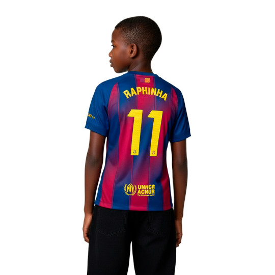 Jersey Nike Kids Raphinha FC Barcelona Home Kit 2025-2026 Deep