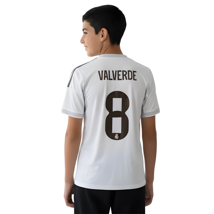 Jersey adidas Kids Valverde Real Madrid 2025-2026 Home White