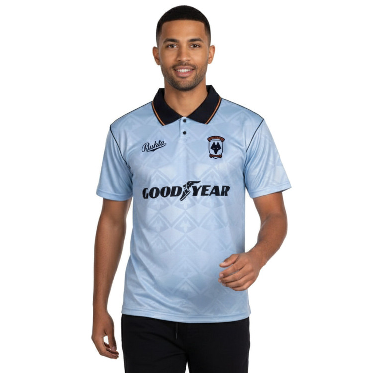 T-Shirt Score Draw Wolverhampton Wanderers 1992 Away Bukta Blue