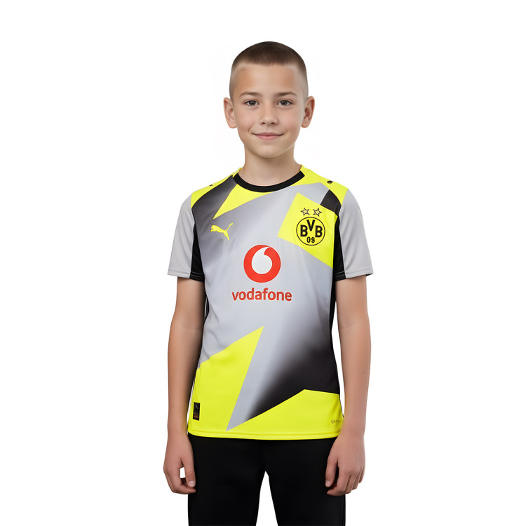 Jersey Puma Kids BVB Borussia 2025-2026 Away Silver Mist-Yellow