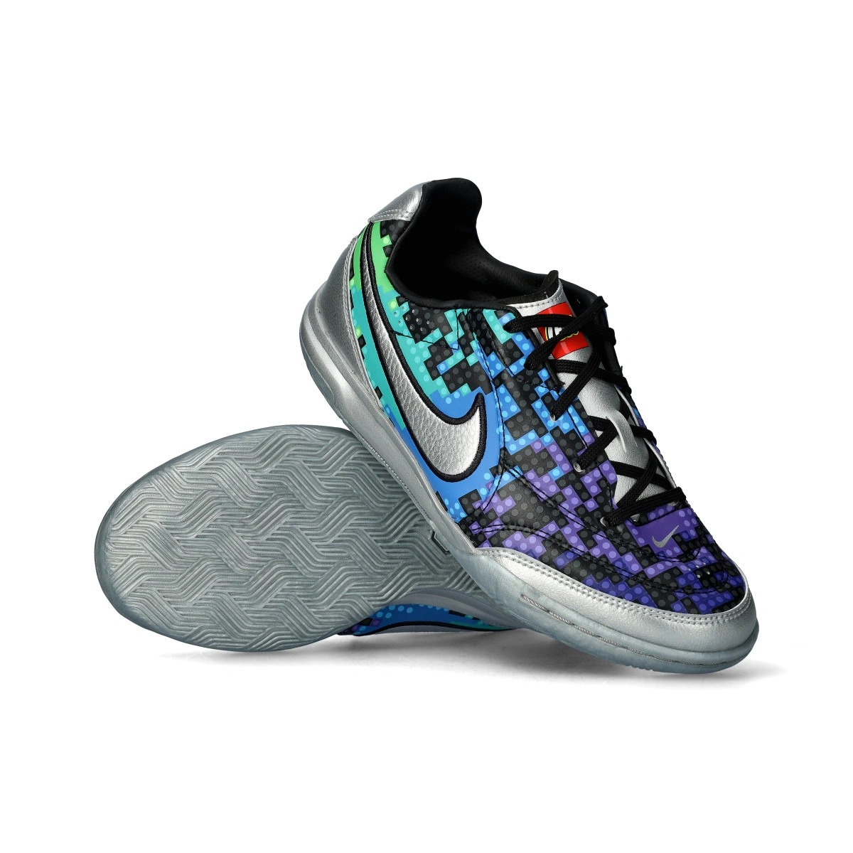 Nike - Futsal Shoes Kids Street Gato X Lego Collection, Unisex, Metallic Silver-White Green-Black Concord, 5Y