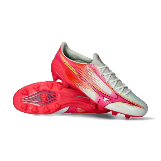 Football Boots Mizuno Alpha III Made In Japan FG White-Fuchsia