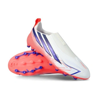 Bota F50 Hyperfast League LL AG Niño White-Solar Purple-Tursol