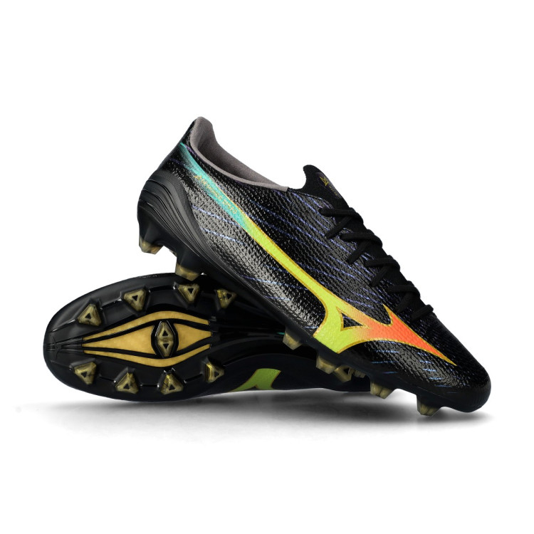 （値下げ交渉可）元日ハム　Mizuno ブラック/イエロー スパイク Football Boots Mizuno Mizuno Alpha III Elite FG Black-Lava Orange