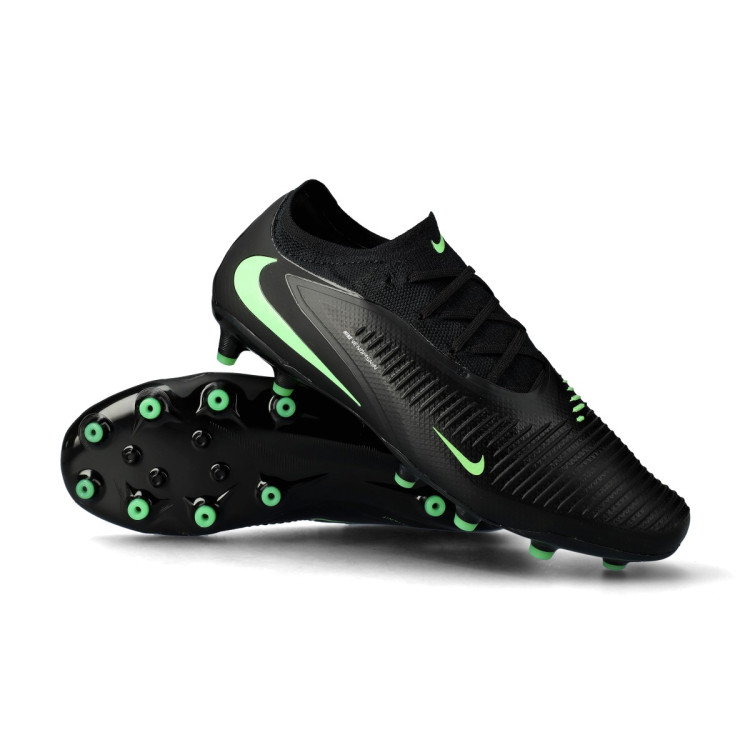 Chuteira Nike Phantom 6 Low Pro AG-Pro Black-Illusion-Green-Black