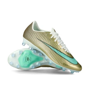 Bota Air Zoom Mercurial Superfly 11 Elite AG-Pro KM Mtlc Gold-Clear Jade