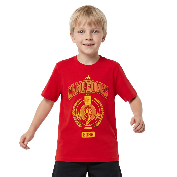 T-Shirt adidas Kids Spain Fef World Champions 2026 Red - Fútbol