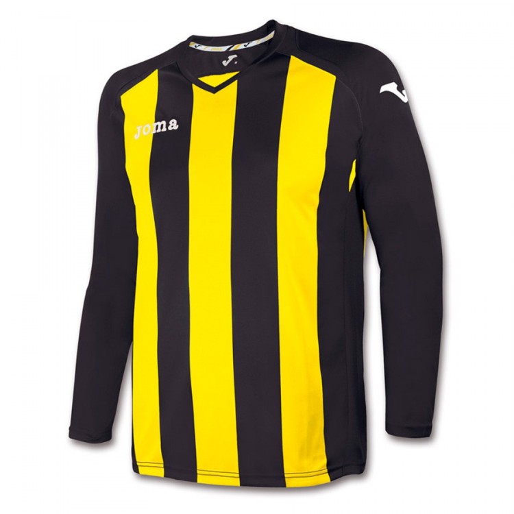 Camiseta Joma Pisa 12 M/L Amarilla-Negra - Tienda de fútbol Fútbol Emotion
