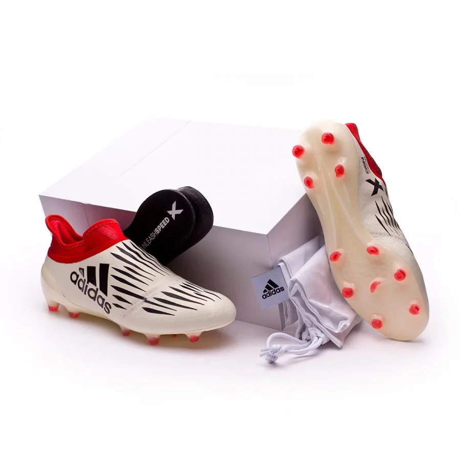 post card bota-adidas-x-16-purechaos-fg-champagne-white-core-black-red-0.webp